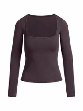 NWT Skims Cotton Jersey Scoop Neck Long Sleeve Top SMALL
